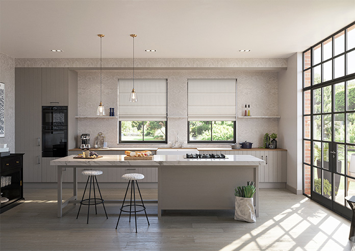 Dew Drop, Metallic Ivory - Roman Blind - Image 8